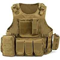 Los mejores  - Gonex Chaleco Táctico de Hombre Militar MOLLE Chaqueta Antibalas de Protección Camuflaje para Airsoft CS Game Paintball…